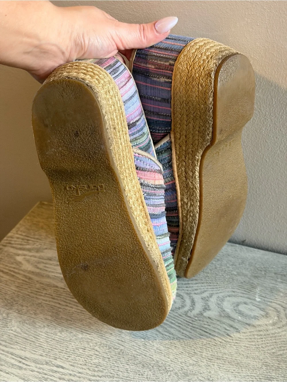 Dansko Multicolor Pastel Striped Espadrilles
